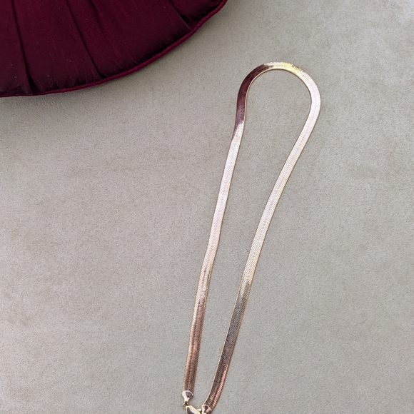 Gold Herringbone Necklace - Picture 2 of 4